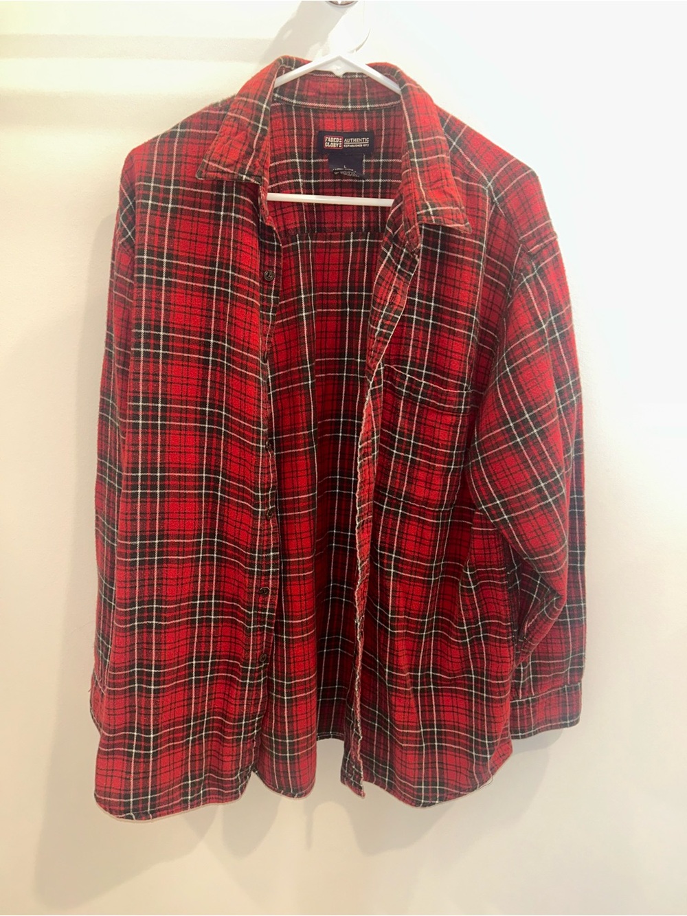 Red Black Plaid flannel Button-Down Shirt